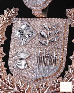 Colgante de Joyería Hip Hop Personalizado con Gran Corona, Diamantes Moissanita y Oro Rosa, Colgante de Diamantes Personalizado para Hombres y Mujeres - Product Image 5