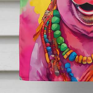 Hippie Animal Cerdo Bandera grande para porche Patio Banner Obra DE ARTE Colgante de pared Multicolor Poliéster Tamaño DE LA CASA Poste decorativo Manga - Product Image 4