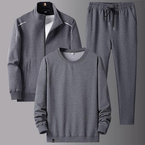 Ensemble de sport trois pièces pour homme : sweat à capuche, veste et pantalon de survêtement décontractés pour adultes – Collection automne – Personnalisation du logo acceptée - Product Image 5