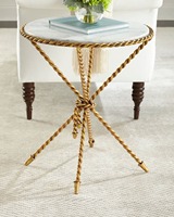 Table console en laiton faite à la main avec base sur piédestal, design éclectique, finition antique, meubles de salon