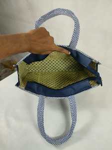 Large Capacity Geometric Pattern Canvas <b>Tote</b> <b>Bag</b> Two Zipper Closure Black Trim Comfortable <b>Shoulder</b> <b>Straps</b> Reusable Eco-Friendly - Product Image 4