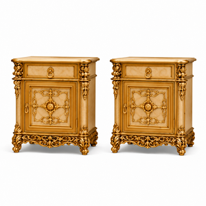 Juego de Muebles de Dormitorio de Lujo Estilo Turco, Juego de Muebles de Dormitorio Tallados en Oro de Lujo con Cama, Armario y Cómoda, EE. UU. - Product Image 3