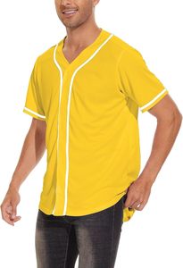 เสื้อเบสบอลแขนสั้นคอวีพร้อมขอบสีดำ โพลีเอสเตอร์แห้งเร็ว เสื้อลำลองสไตล์สปอร์ตสำหรับฤดูร้อน - Product Image 6