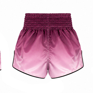 Shorts de Muay Thai personnalisés pour hommes, taille haute, en satin, couleur unie, fermeture élastique, respirant, logo avant, séchage rapide, style décontracté - Product Image 6