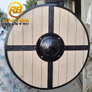 Bouclier Viking Artisanal DIY OEM en Acier à Haute Teneur en Carbone, Manche en Bois Rond, pour Guerrier Médiéval, LARP, Cosplay, Décoration - Product Image 1