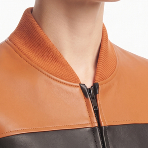 Women's Leather <b>Zip</b> <b>Up</b> Bomber Ladies Long Sleeve PU Leather Bomber <b>Jacket</b> Female Leather Bomber Side Pockets <b>Jacket</b> - Product Image 4