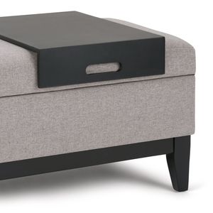 Banc de rangement Cloud Grey Oregon avec plateau, élégants tabourets et ottomanes - Product Image 5