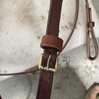 Licol d'entraînement en cuir de haute qualité pour chevaux arabes de petite taille, avec longe en cuir indien et quincaillerie en laiton massif