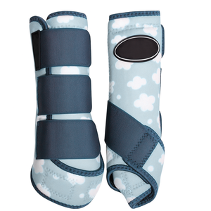 Protège-Paons Légers en Néoprène pour Chevaux avec Sangles Velcro, Motif Nuage Bleu, pour l'Entraînement et la Course 2026 - Product Image 1
