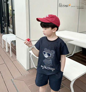 Meilleur ensemble de vêtements pour enfants à imprimé ours, 100% coton, vêtements pour enfants, boutique de vêtements pour tout-petits, ensemble de vêtements pour garçons - Product Image 2