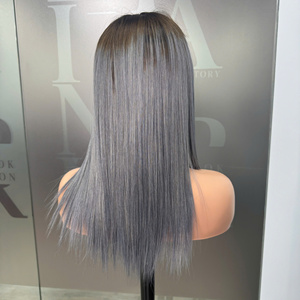 Vente en gros perruque personnalisée couleur ombre HD dentelle transparente frontale sans colle perruque de cheveux humains vierges vietnamiens droite - Product Image 4