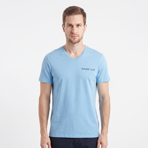 Camiseta de algodón con cuello en V para hombre, personalizada con estampado, de la mejor calidad, para verano. - Product Image 1