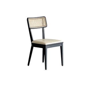 Modern faro wooden <b>dining</b> Fabric and rattan <b>chair</b> <b>Dining</b> room <b>chair</b> Living area <b>chair</b> Comfortable wooden seating - Product Image 1