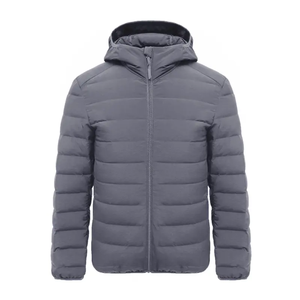 Custom Clothing Manufacturer Mens Winter Quilted <b>Padded</b> Puffer Goose Feather <b>Jacket</b> Cotton Canvas Shell Stand <b>Waterproof</b> Quick - Product Image 4