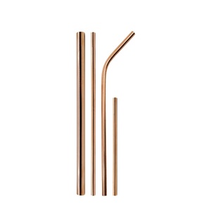 Everyday Copper Beverage Tubes Durable <b>Metal</b> Drinking <b>Straws</b> Ideal for Smoothies Fresh Juice Iced Coffee and Chilled Drinks - Product Image 1