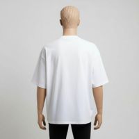 T-shirt Homme Oversize à Manches Tombantes, Coupe Boxy, Imprimé Graphique, Broderie Effet Vieilli, DTG, Fabrication OEM Personnalisée, Style Streetwear
