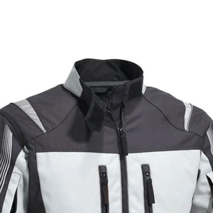 Men's Windproof <b>Motorcycle</b> <b>Jacket</b> Full Sleeve Color Blocked Grey Black All Seasons Riding Wear - Product Image 5
