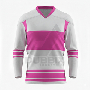 Jersey de Hockey sobre Hielo Personalizado Unisex, Cuello en V, Manga Larga, Tejido de Malla Transpirable con Impresión por Transferencia de Calor, Corte Regular - Product Image 3