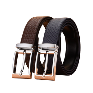 Cinturón Formal Ajustable de Cuero Vacuno Genuino para Hombre con Patrón Sólido y Hebilla Cuadrada de Aleación Plateada - Product Image 6