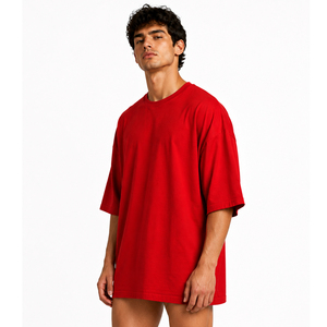 T-shirt Homme Oversize à Épaules Tombantes Col Rond Coupe Ample Décontractée pour le Jogging et le Streetwear – Vente en Gros - Product Image 5