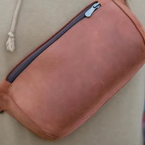 Genuine Leather <b>Waist</b> <b>Bags</b> Fanny Hip Pack for Travel Cycling Hiking Handmade Fanny Pack For <b>Men</b> Women - Product Image 1
