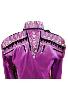 Tela de tafetán elástica hecha a mano Cowgirl Western Show Shirt para ropa ecuestre y equitación - Product Image 2