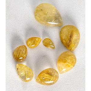 Cuarzo rutilado dorado natural de la mejor calidad a precio mayorista, cabujón en forma de pera, piedra preciosa suelta para colgantes, anillos y fabricación de joyas. - Product Image 2