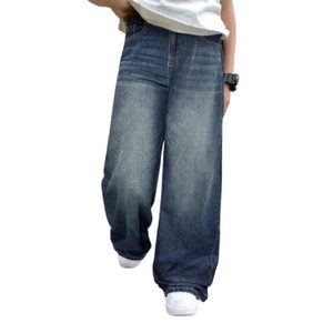 Jean en denim texturé vert coupe droite et jambe large pour homme, style vintage, écologique, respirant, délavage clair, mode automne-hiver - Product Image 1