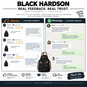 Premium 300 GSM Leather Barber <b>Apron</b> Olive Green Cross Back Adjustable Straps Utility Pockets Custom Logo UV Protection - Product Image 6