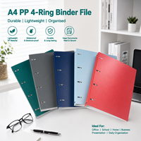 Carpeta de Anillas A4 con Logotipo Personalizado, Carpeta de Archivos de PP Resistente, Organizador de Documentos Impermeable para Oficina, Escuela y Negocios