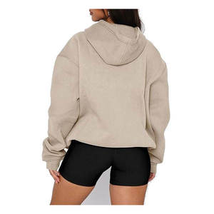 Sweat à capuche unisexe surdimensionné en polyester et coton délavé à l'acide, épais, pour l'hiver, couleur pierre - Product Image 3