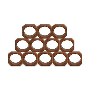 Anneaux de serviette ronds en bois écologiques faits à la main, décor de table durable pour mariage, réception, salle à manger, hôtels - Product Image 1