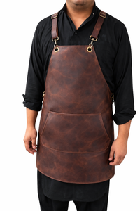Professional Manufactures Custom Logo Men Cow Crunch leather High Quality Leather <b>BBQ</b> <b>Tools</b> Aprons Hot Sale New Model - Product Image 3