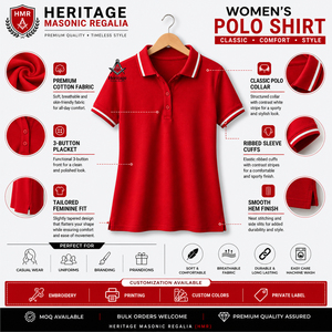 Heritage Masonic Regalia Red <b>White</b> Delta Sigma Sorors Embroidery Ladies Greek Letters Custom Logo Women <b>Polo</b> Shirt - Product Image 5