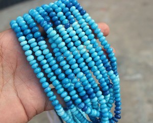 Natural Shaded Blue Candy <b>Opal</b> Rondelle Beads 7 to 8mm Blue <b>Opal</b> Gemstone Beads For Jewelry Making DIY Bracelet <b>Necklace</b> Craft - Product Image 1
