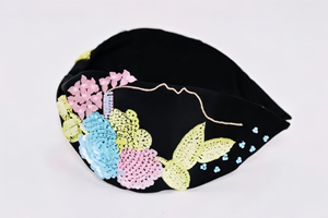Serre-tête brodé de perles fait main pour femmes, avec motifs décoratifs élégants, pour les détaillants de mode et les boutiques - Product Image 4