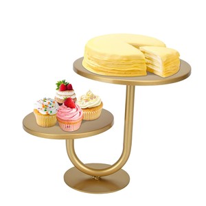 Expositor de Pasteles de Bambú de 2 Niveles al por Mayor |   Exhibidor de Panadería Ecológico - Product Image 1