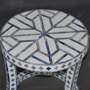 ILAHI's Bone Inlay <b>Table</b> Modern Design Agate Detailing <b>Storage</b> Portable Home Furniture - Product Image 1