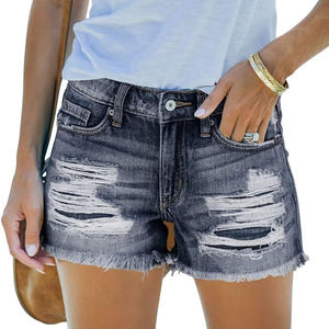 Shorts en jean pour femmes, taille mi-haute, coupe ajustée, confortables, respirants, sexy, personnalisés, haute qualité, très demandés, pour l'été, OEM - Product Image 3