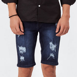 กางเกงยีนส์ขาสั้นผู้ชายทรงตรงสไตล์ลำลองสำหรับฤดูร้อน ปี 2026 คุณภาพสูง ระบายอากาศได้ดี เป็นมิตรกับสิ่งแวดล้อม ผ้าถักแบบดิสเทรส วอช ดีไซน์เท่ - Product Image 4