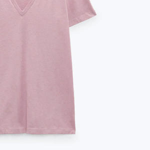 Camiseta Básica de Moda al por Mayor, Top Casual de Manga Corta para Mujer, Camiseta de Uso Diario, Ajuste Relajado y Moderno - Product Image 4