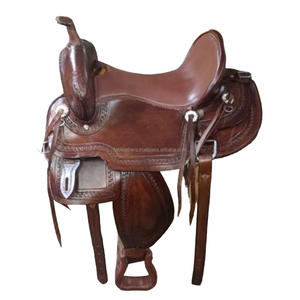 Marron Endurance Western Barrel Racing Selle en cuir véritable Tack Set Anglais Plaisir Équitation Selle Équipement En Gros - Product Image 4