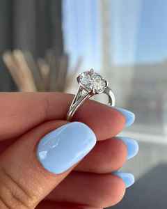 Anillo de Compromiso Solitario con Diamante de Corte Ovalado de Moissanita para Mujer, Plata 925 Original, Joyería Fina para Cumpleaños, Regalo Encantador para Ocasiones Especiales - Product Image 5