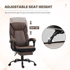 Executive Ergonomic Office Chair with High Back Swivel Wheels Padded Arms & <b>Footrest</b> BIFMA Certified Nylon Material Dark Brown - Product Image 6