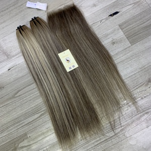 Extensions de cheveux naturels vietnamiens à double trame, couleur mèches, lisses, tissées à la machine, très demandées - Product Image 3