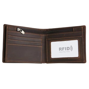 Cartera Corta de Cuero Vacuno Auténtico Crazy Horse Hecha a Mano de Estilo Simple para Hombre, Cartera de Cuero Vacuno Genuino - Product Image 3