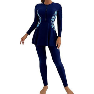 2026 OEM Custom 2-Piece High Cut Print Burkini Swimwear Set Full Coverage <b>Modest</b> Islamic Swimsuit for Women Front Breathable - Product Image 1
