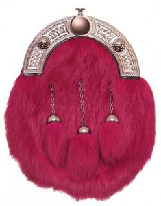 Sporran Escocés de Tartán con Cierre Celta Plateado y Borlas, Estilo Invernal, Accesorio Metálico - Product Image 5