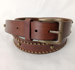 Ceinture en cuir de vachette TYNTRA Vintage Fashion 2026 décontractée, pour le travail et les affaires, avec boucle simple en alliage noir, durable et de qualité supérieure, vente en gros - Product Image 1