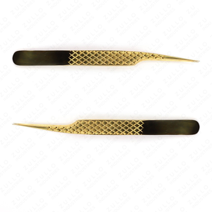 Pinzas para Extensión de Pestañas con Agarre de Diamantes en Oro Rosa, Pinzas Profesionales de Acero Inoxidable de Precisión, Herramienta de Belleza - Product Image 4
